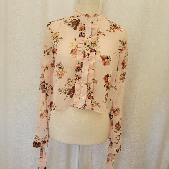 bleuh ciel Tops - Bleuh Ciel Pink Floral Blouse